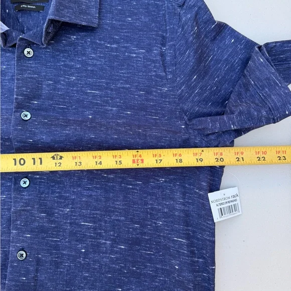 Bugatchi Dark Blue Casual Button Down Shirt - Picture 5 of 8